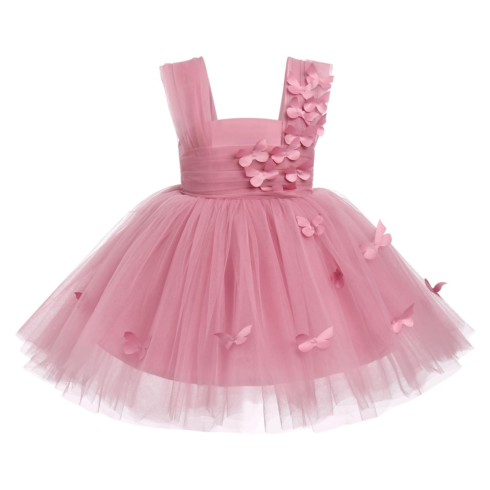 AWIBMK 3D Butterfly Tulle Tutu Dress for Baby Girls Birthday Party