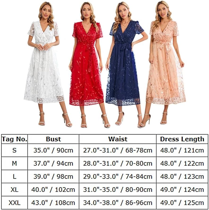 Sparkly V Neck Cocktail Wedding Guest Long Dress Mesh Short Sleeve Floral Embroidered Sequins Maxi Dress