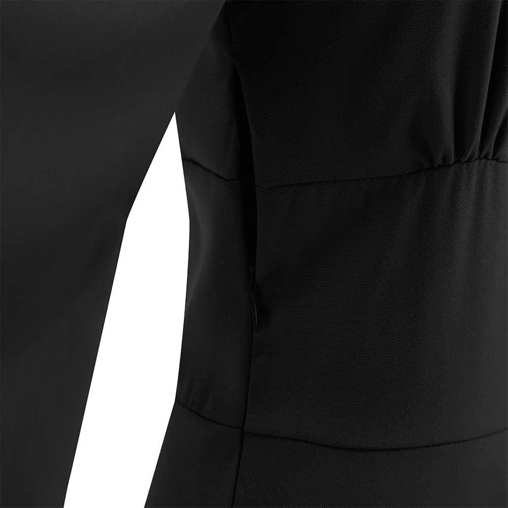 Retro 1950s Cocktail Dress for Women Vintage Long Puff Sleeve V Neck A Line Wedding Guest Dress