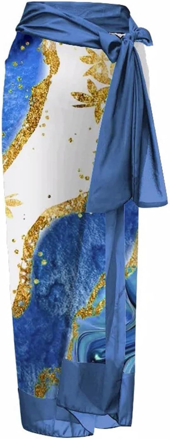 Women's One Piece Swimsuit with Bikini Maxi Wrap Skirt Sarong 2 Piece Retro Floral Print Bikini Set Tummy Control Tankini Set
