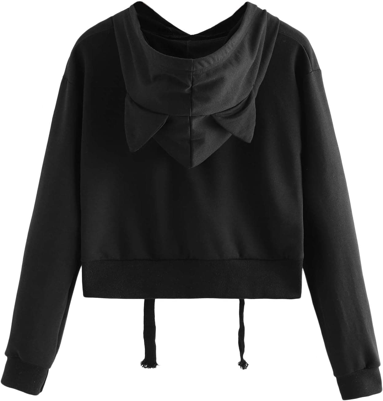 Women's Long Sleeve Hoodie Crop Top Cat Print Sweatshirt
