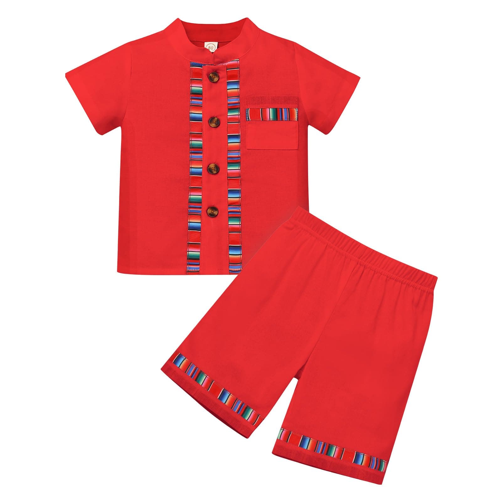 IMEKIS Toddler Boys Traditional Mexican Outfit for Birthday Party Shorts Shirts