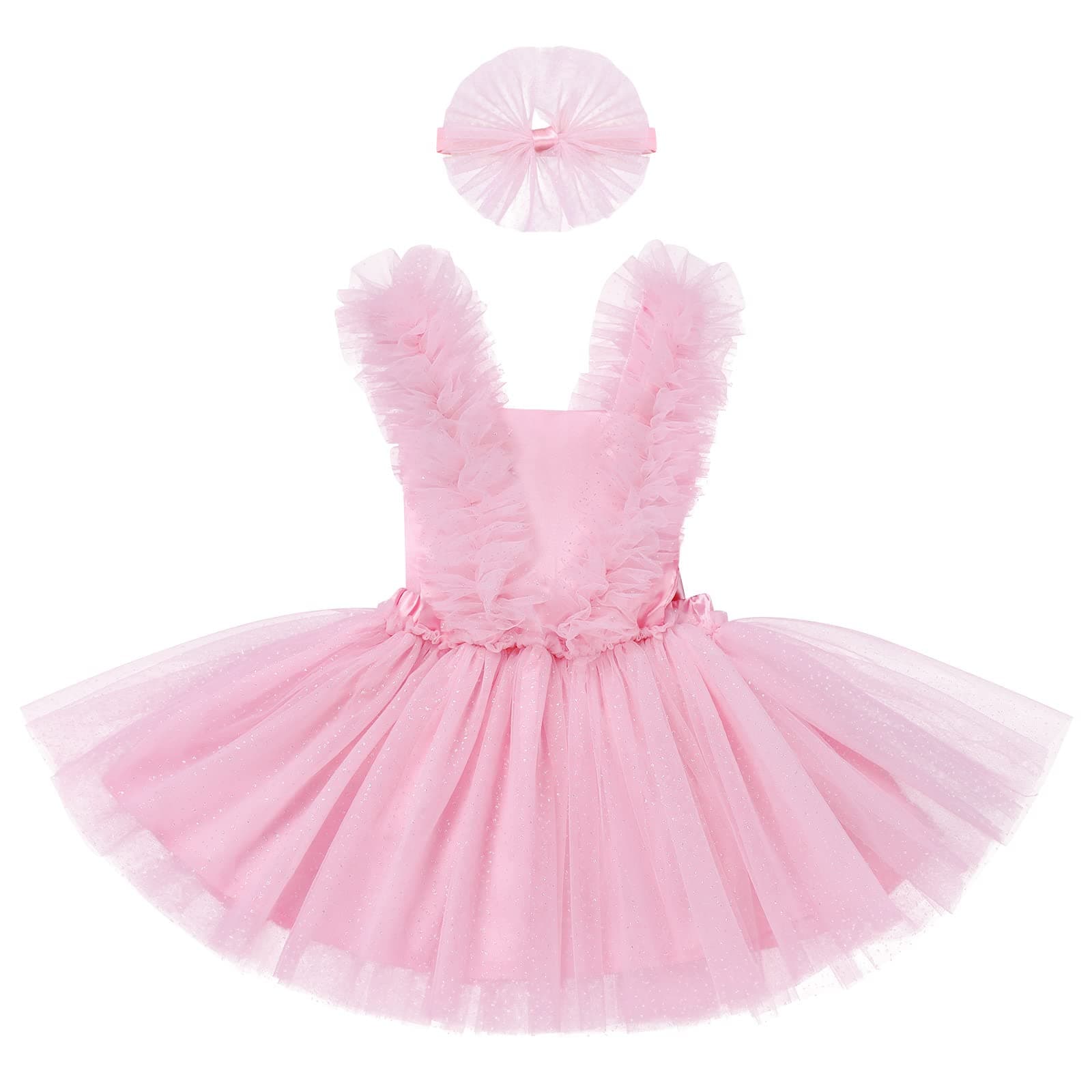 IMEKIS Toddler Baby Girl First Birthday Princess Dress with Headband