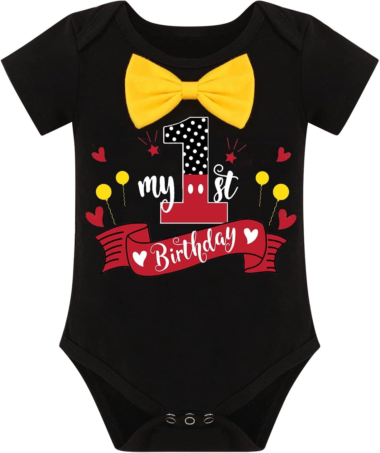 Baby Boys Cake Smash Outfit First 1st Birthday ONE Bloomers + Suspenders + Bowtie + Headband Photo Props Costume