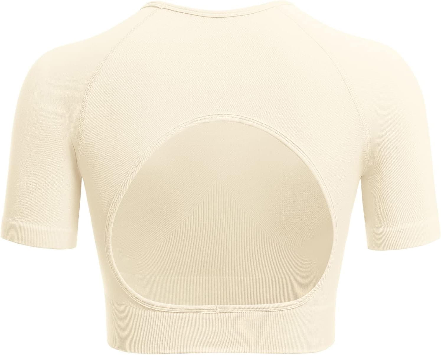 Workout Sets for Women Seamless Short Sleeve Crop Top High Waist Biker Shorts 2 Pieces Exercise Gym Yoga Outfits
