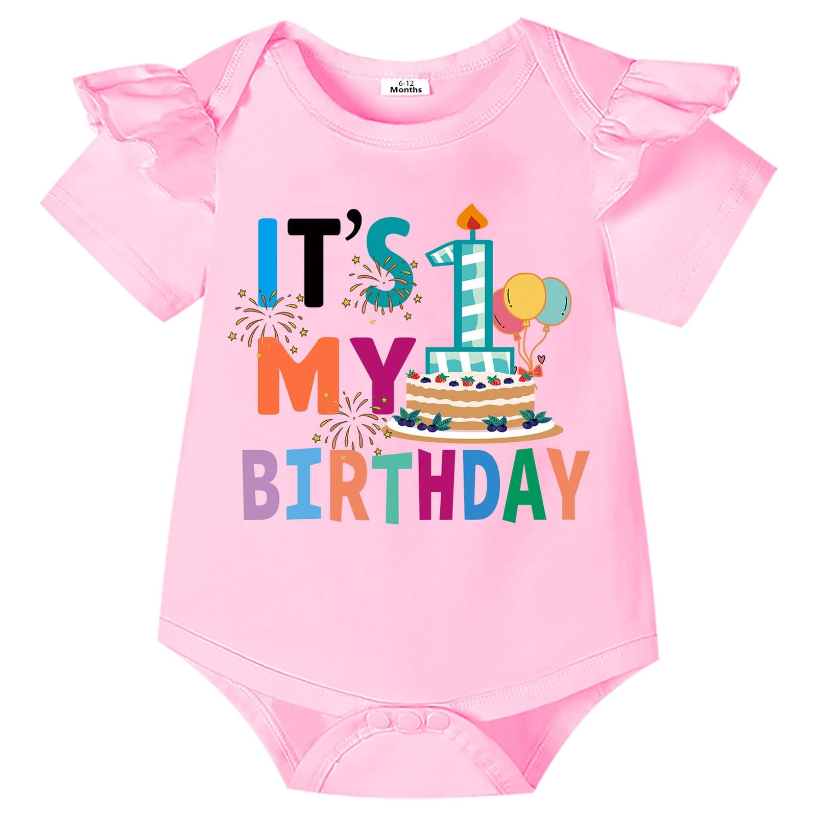 Infant 1st Birthday Bodysuit Outfit for Baby Girl