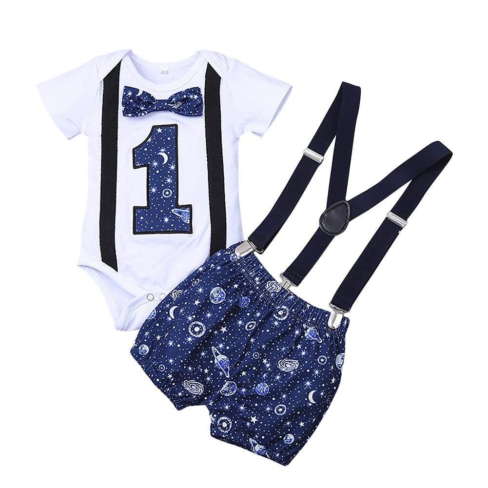 Baby Boys Space 1st Birthday Cake Smash Outfit