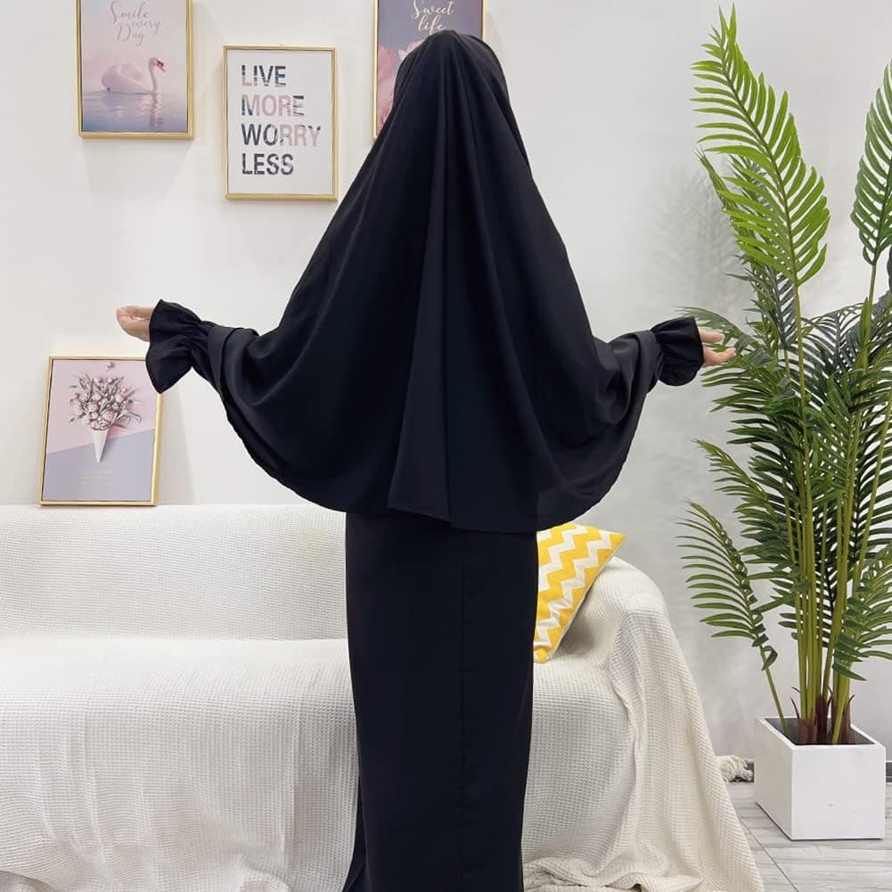 Women Muslim Abaya Modest Prayer Dress with Hijab Middle East Arabian Robe Islamic Dubai Outfit