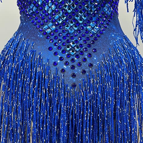 Yoyomomozi Sparkly Rhinestone Tassel Bodysuit for Nightclub Shows and Festivals