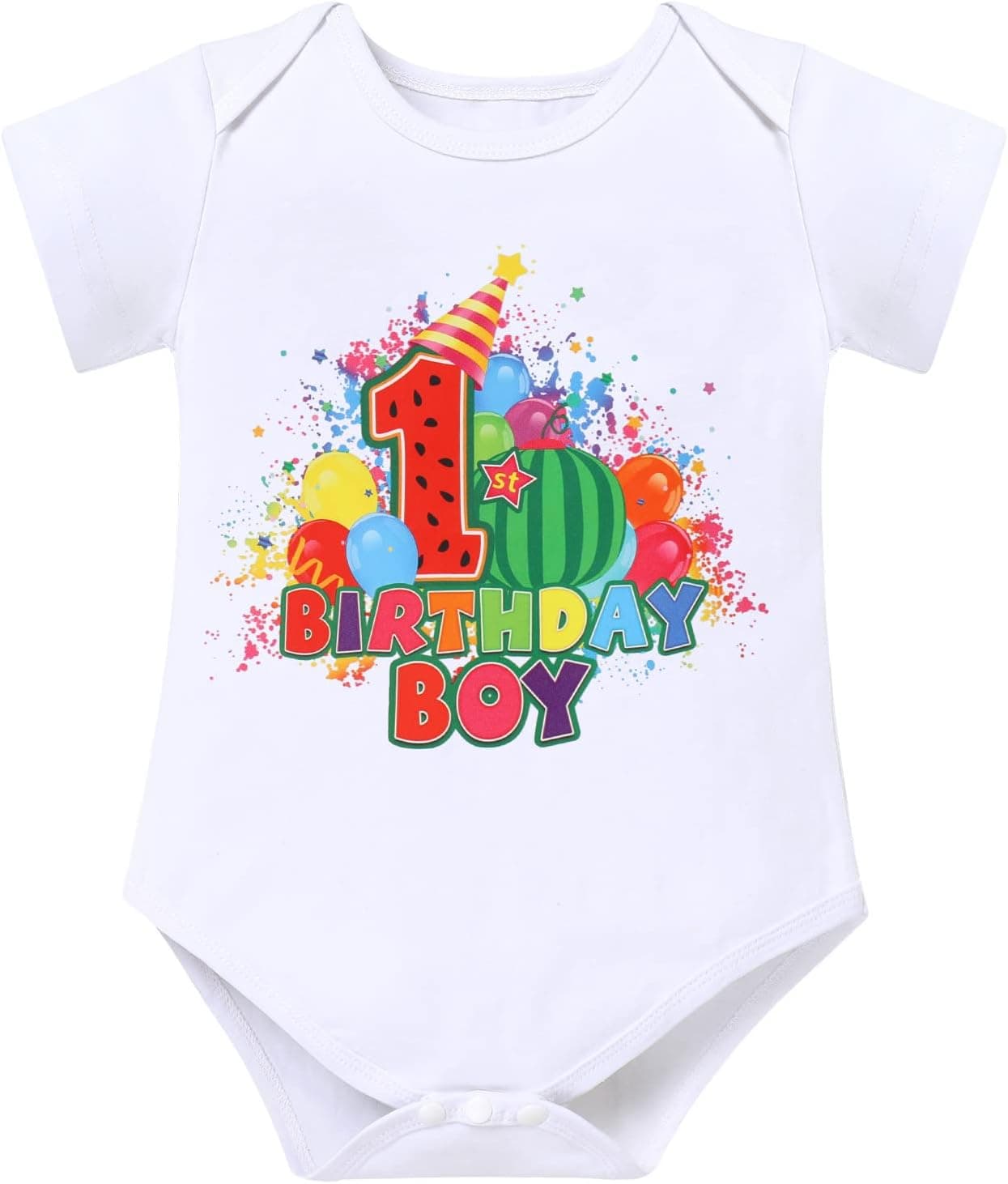 Toddler Boys Melon Birthday Outfit Romper Top + Jeans Shorts + Suspenders Cake Smash Photo Shoot Summer Clothes 1-5T