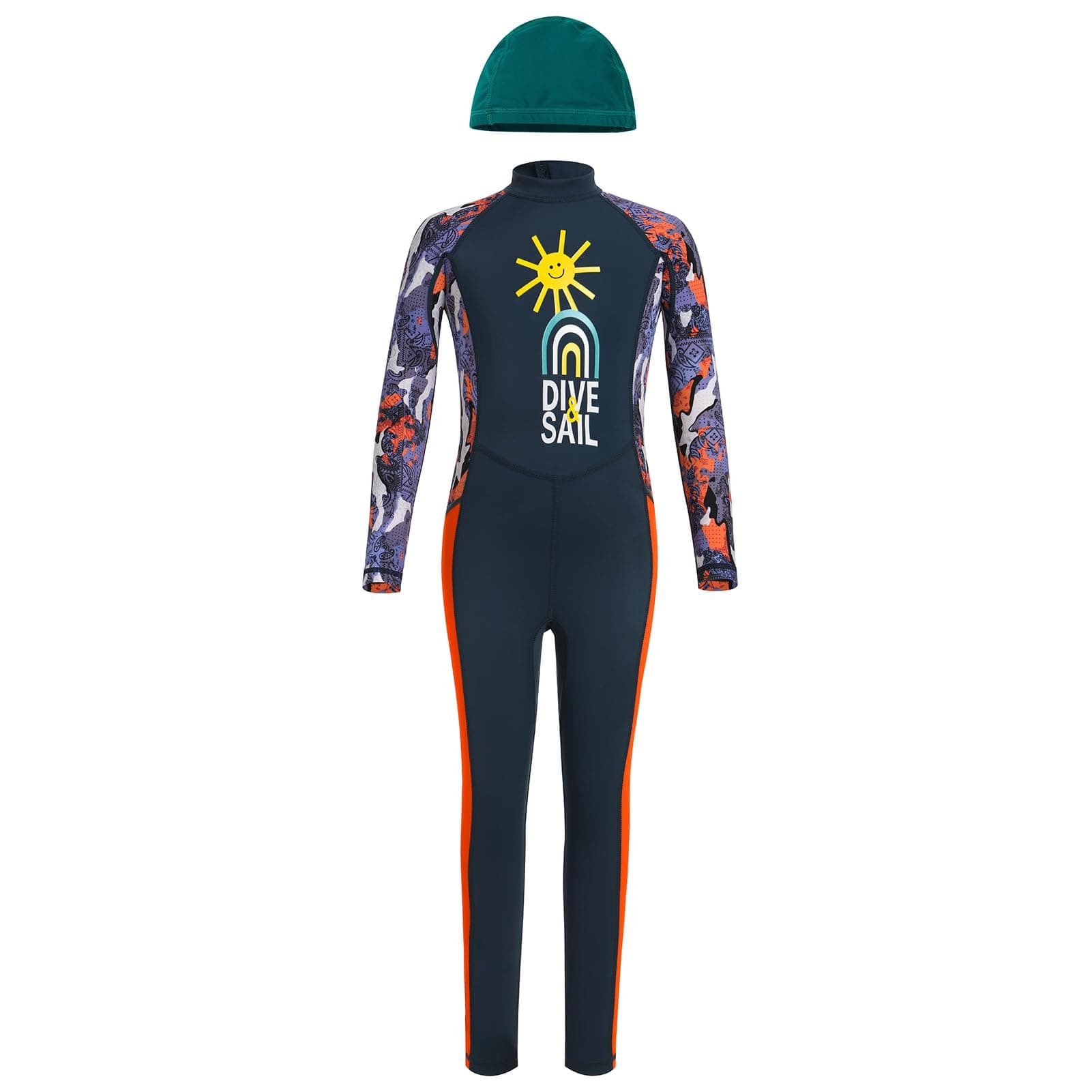 IMEKIS Full Body Wetsuit Rash Guard for Kids UPF 50+ with Hat
