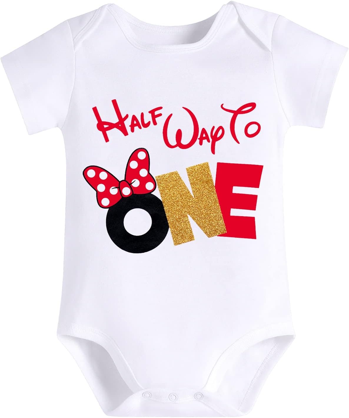 Baby Girls 1st Birthday Outfit Polka Dots ONE Romper Tutu Skirt Mouse Ears Headband Cake Smash Costume for Photo Shoot