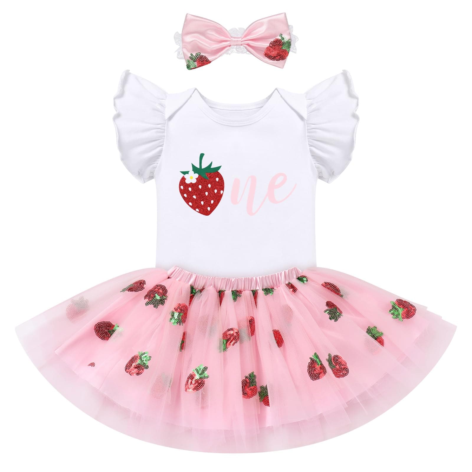 Baby Girls Space 1st Birthday Outfit - Romper + Tutu Skirt + Headband