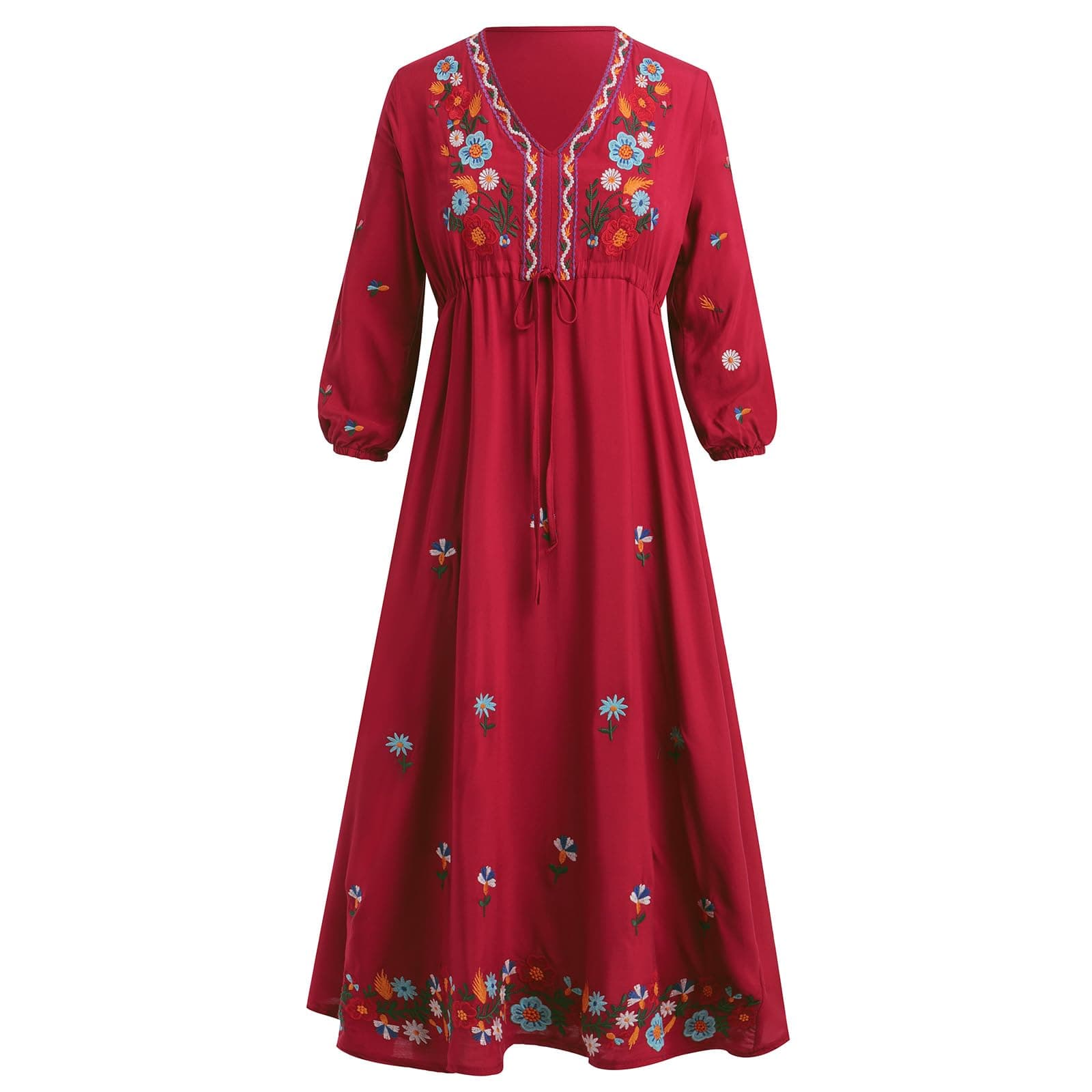 Traditional Mexican Embroidered Dress for Women
