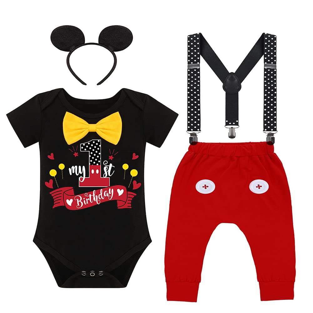 Baby Boys Mouse 1st Birthday Outfit Set