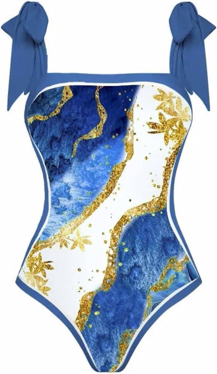 Women's One Piece Swimsuit with Bikini Maxi Wrap Skirt Sarong 2 Piece Retro Floral Print Bikini Set Tummy Control Tankini Set