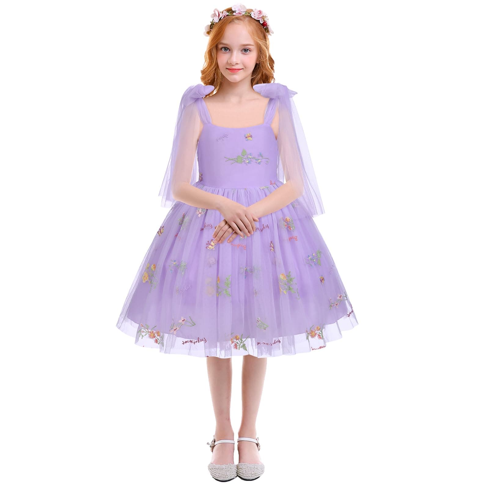 Flower Girls Butterfly Dress: Toddler Baby Embroidery Tulle Gown