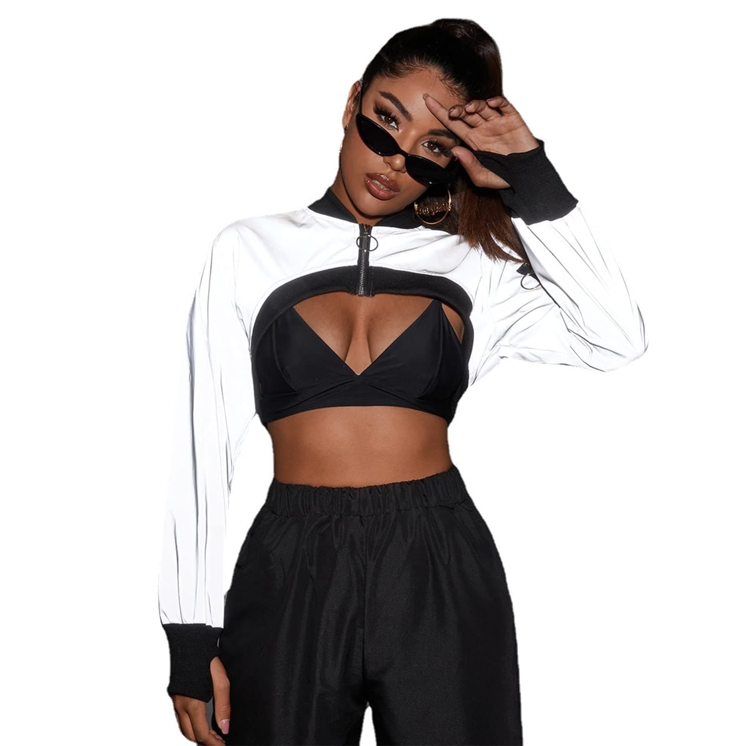 Reflective Rave Crop Top for Women