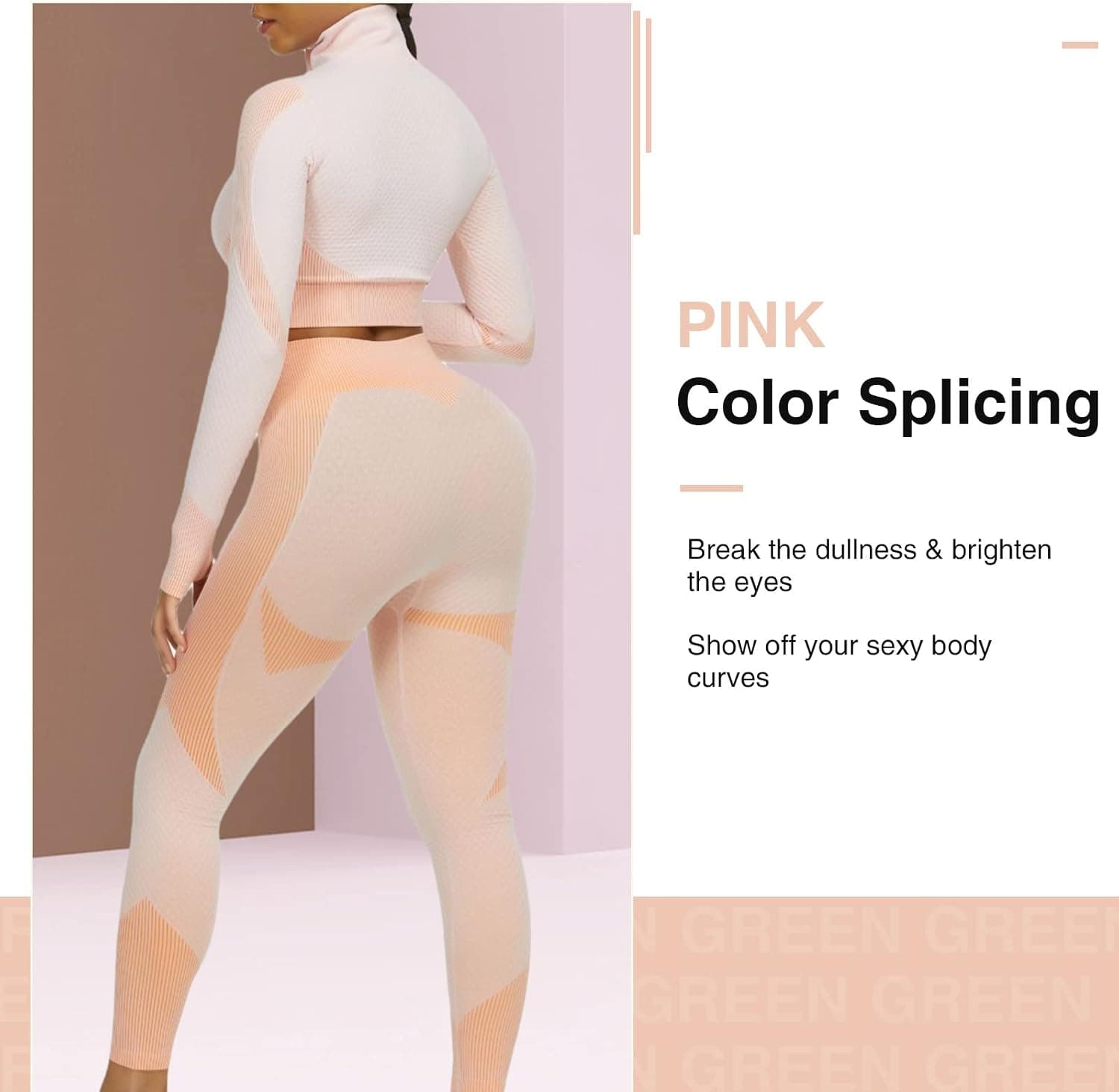 Workout Sets for Women Active wear Gym Outfits Set Crop Top High Waist Tummy Control Leggings Set