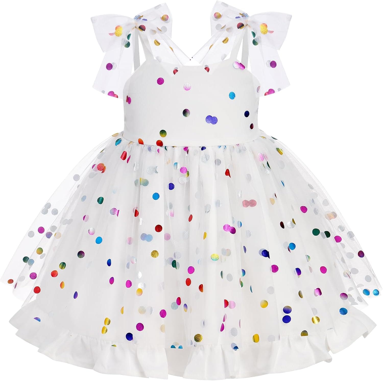 Toddler Kids Girl Confetti Birthday Dress Shiny Party Princess Dresses Cake Smash Photo Shoot Outfit 1-6T