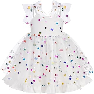 Toddler Kids Girl Confetti Birthday Dress Shiny Party Princess Dresses Cake Smash Photo Shoot Outfit 1-6T