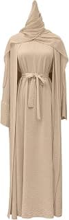 Abaya For Women Muslim Long Sleeve Maxi Dress Islamic Turkish Prayer Clothes Modest Open Cardigan Robe with Hijab
