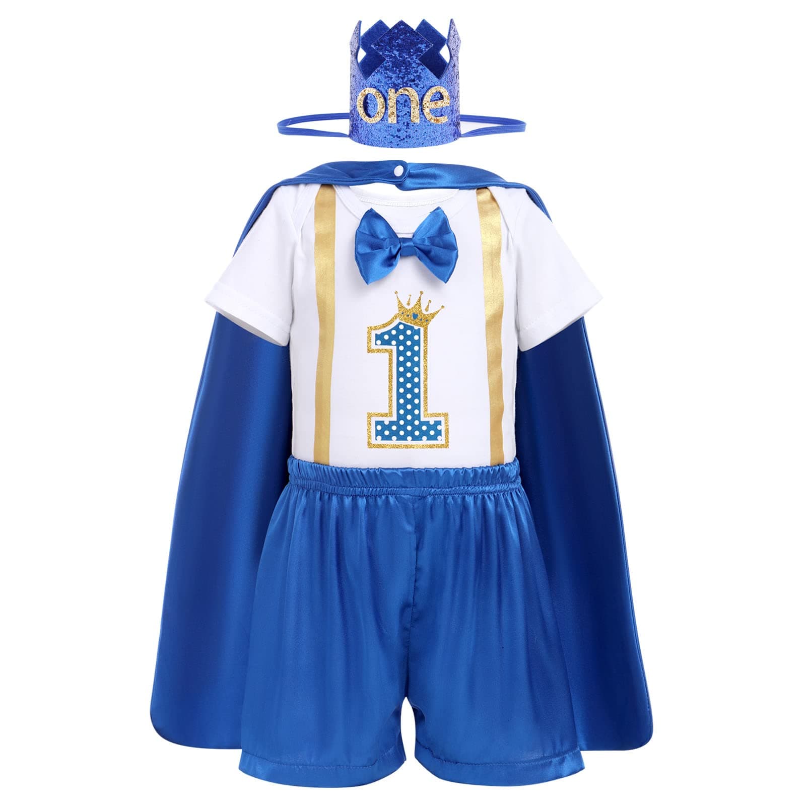 AWIBMK Baby Boys 1st Birthday Cake Smash Outfit 4PC Costume Set