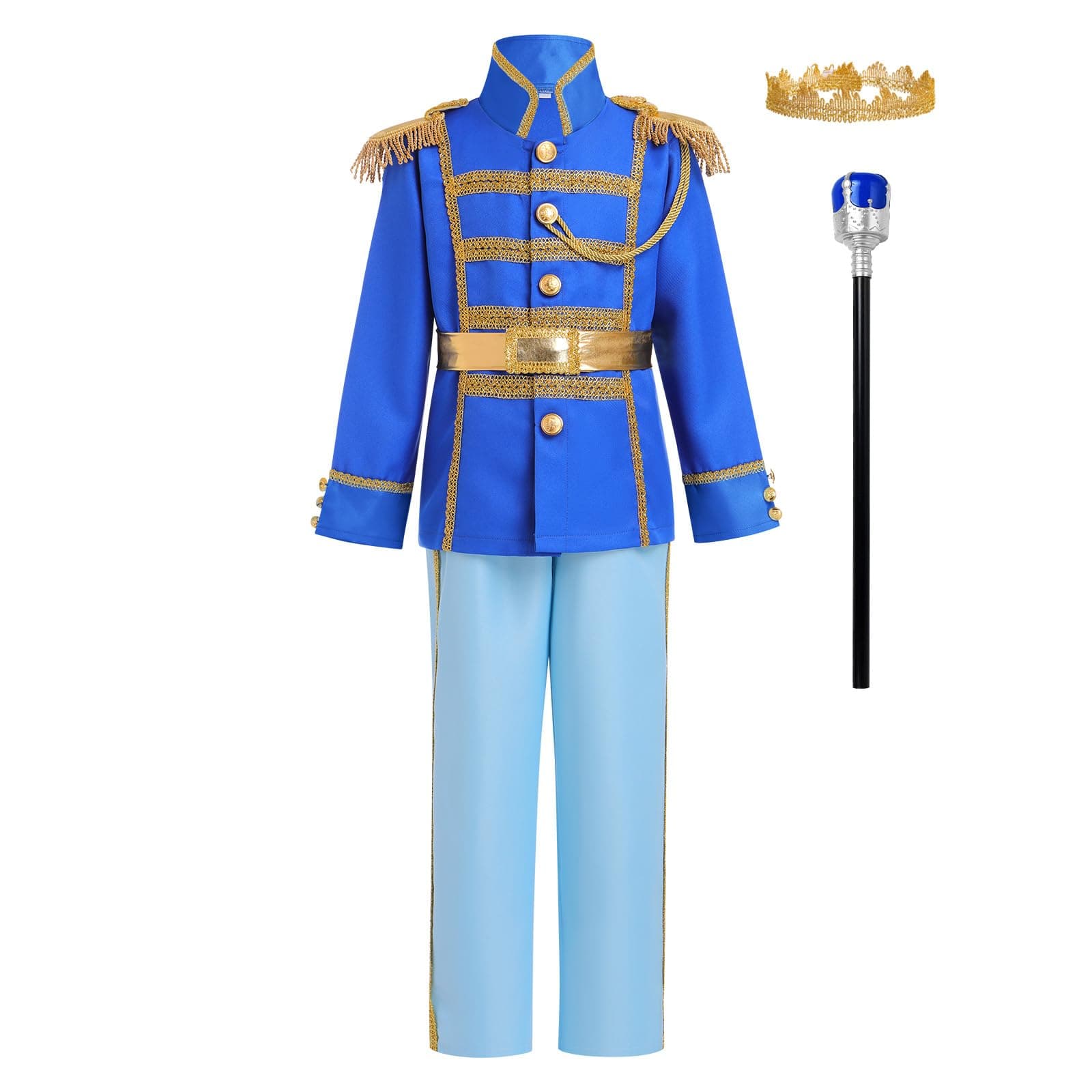 OBEEII Boys Prince Charming Costume for Kids - Royal King Outfit for Carnival, World Book Day, and Halloween