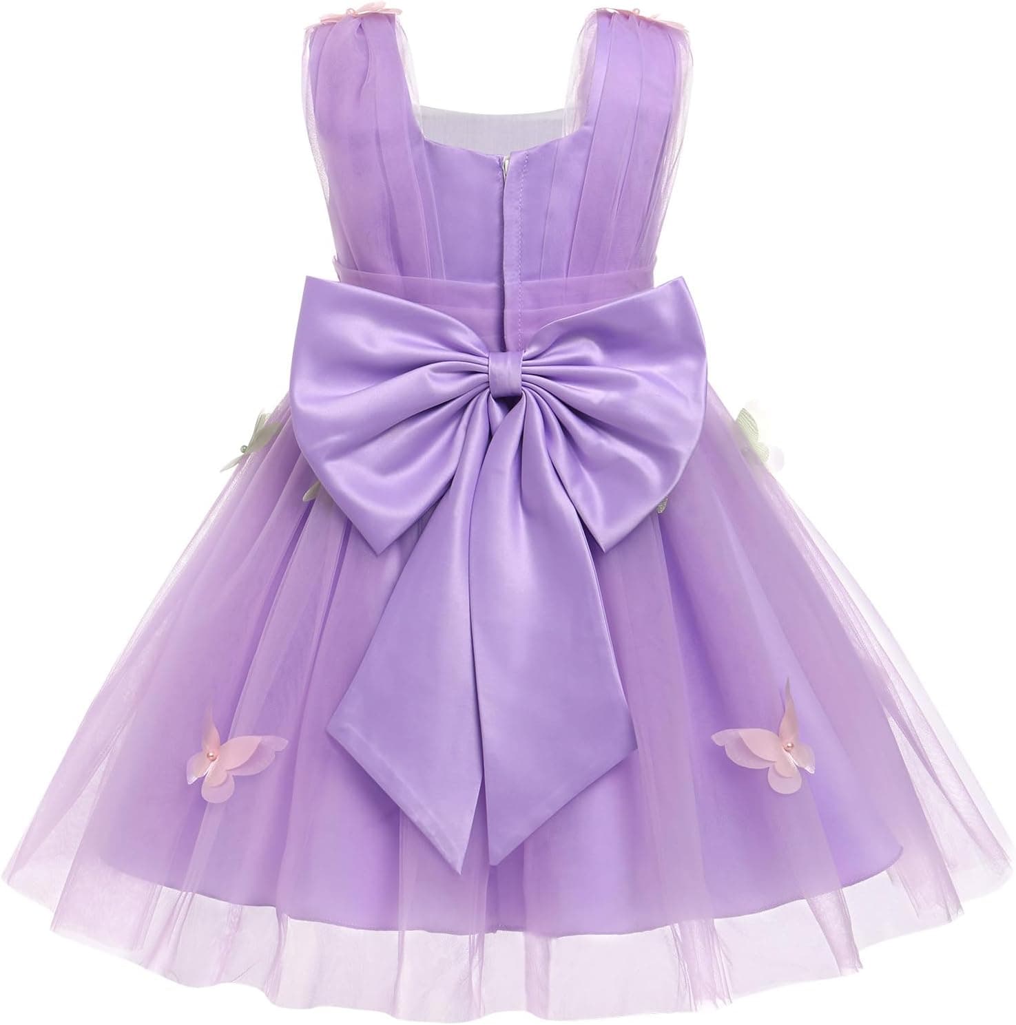 Toddler Baby Girls Butterfly Birthday Dress High Low Tulle Christening Formal Wedding Party Tulle Dresses Photo Shoot