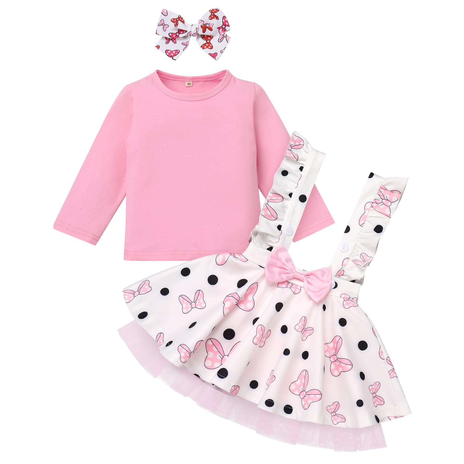 IMEKIS Toddler Mouse Birthday Outfit Shirt & Overalls+winter accessories