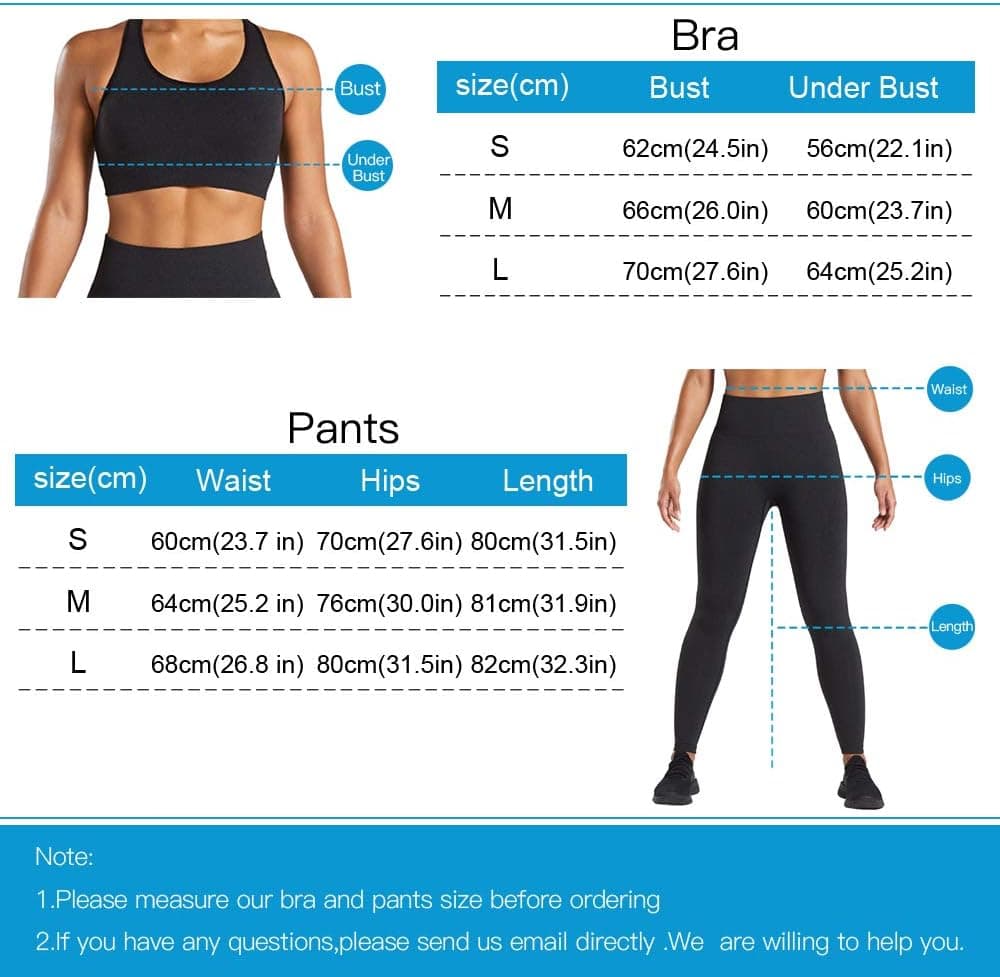 Women 2 Piece Workout Outfits Sports Bra Seamless Leggings Yoga Gym Activewear Set