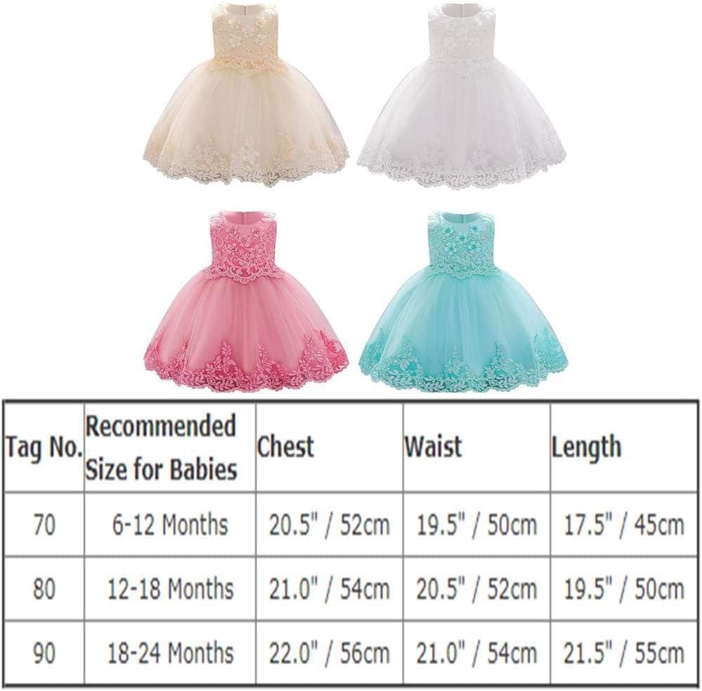 Toddler Baby Girls Flower Dress Christening Baptism Princess Wedding Bridesmaid Birthday Pageant First Communion Dress