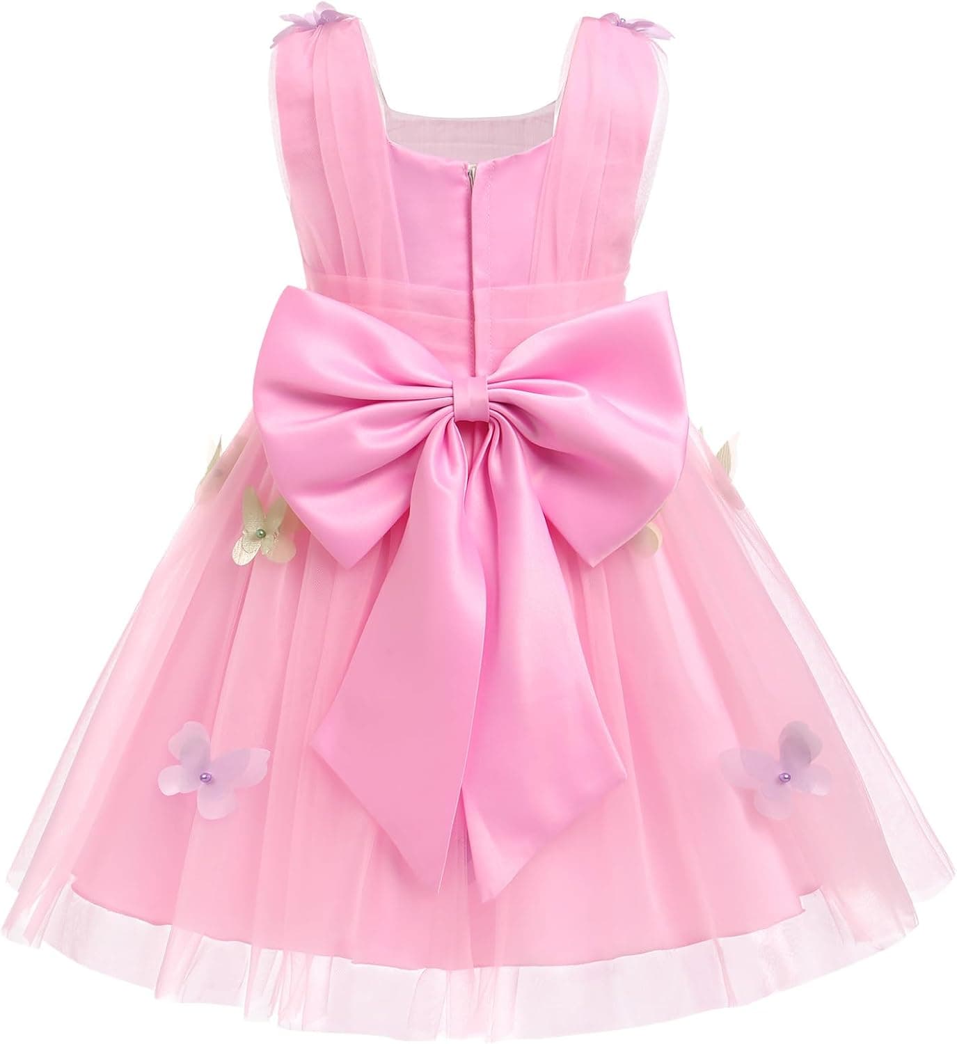Toddler Baby Girls Butterfly Birthday Dress High Low Tulle Christening Formal Wedding Party Tulle Dresses Photo Shoot