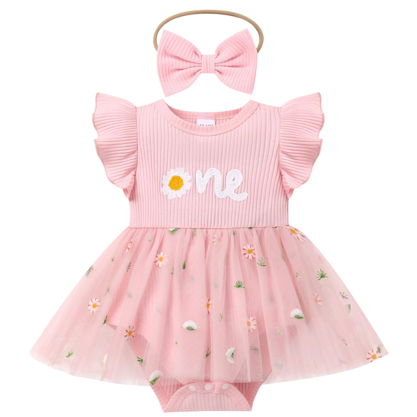 IMEKIS Baby Girls 1st Birthday Strawberry Butterfly Romper Dress for Cake Smash Photos