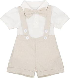Baby Boys Formal Suit Set Short Sleeve Romper Suspenders Shorts Pants Bowtie Wedding Tuxedo Outfits Cake Smash Clothes