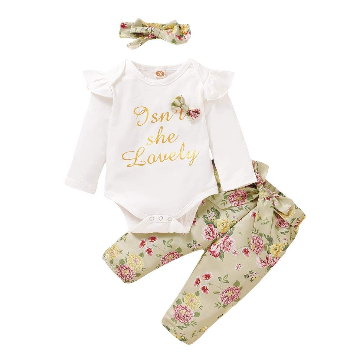 Newborn Baby Girls 3PCS Clothes Set
