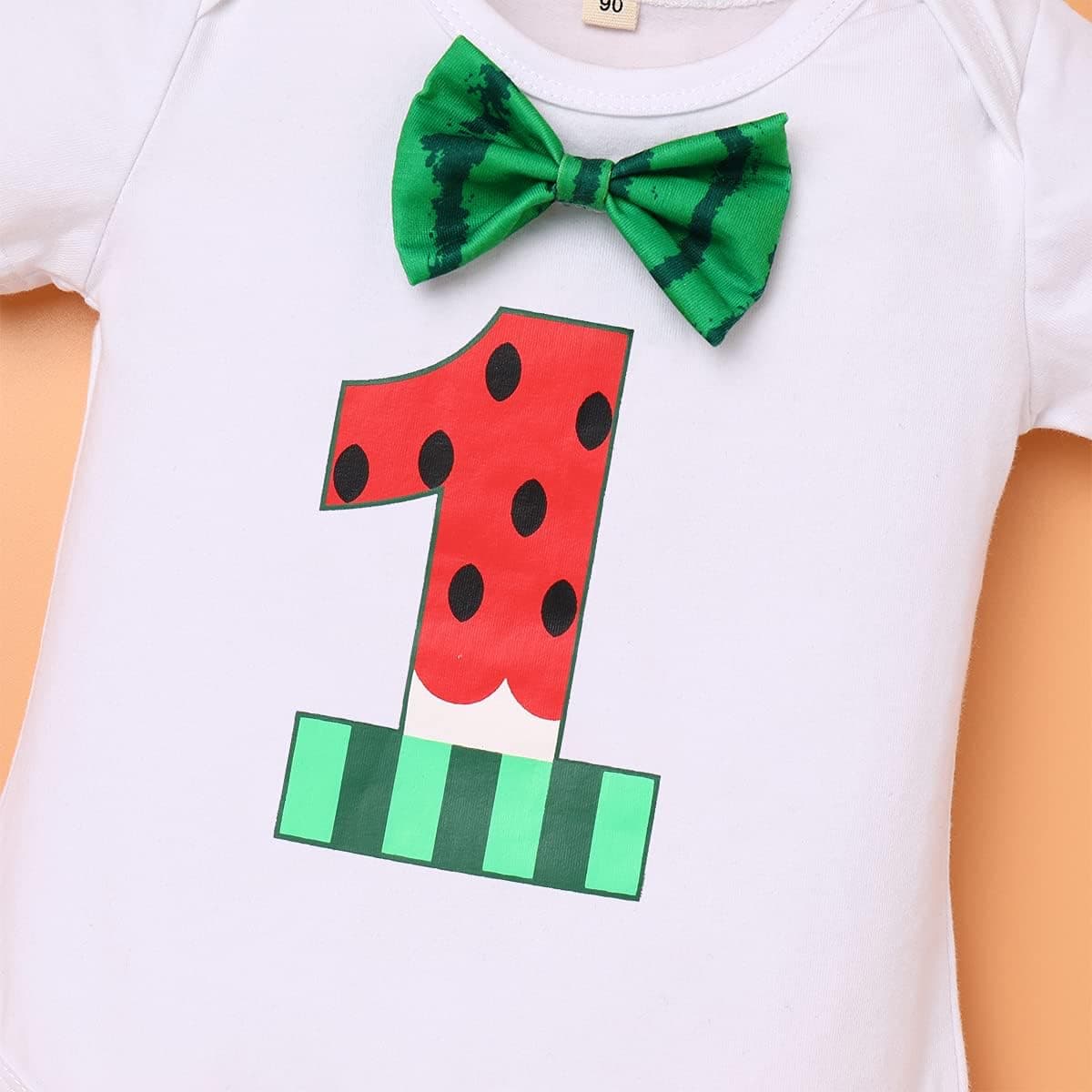 Baby Boys Melon 1st 2nd Birthday Cake Smash Outfit Romper + Shorts + Suspenders Photo Shoot Clothes Set 1-2T
