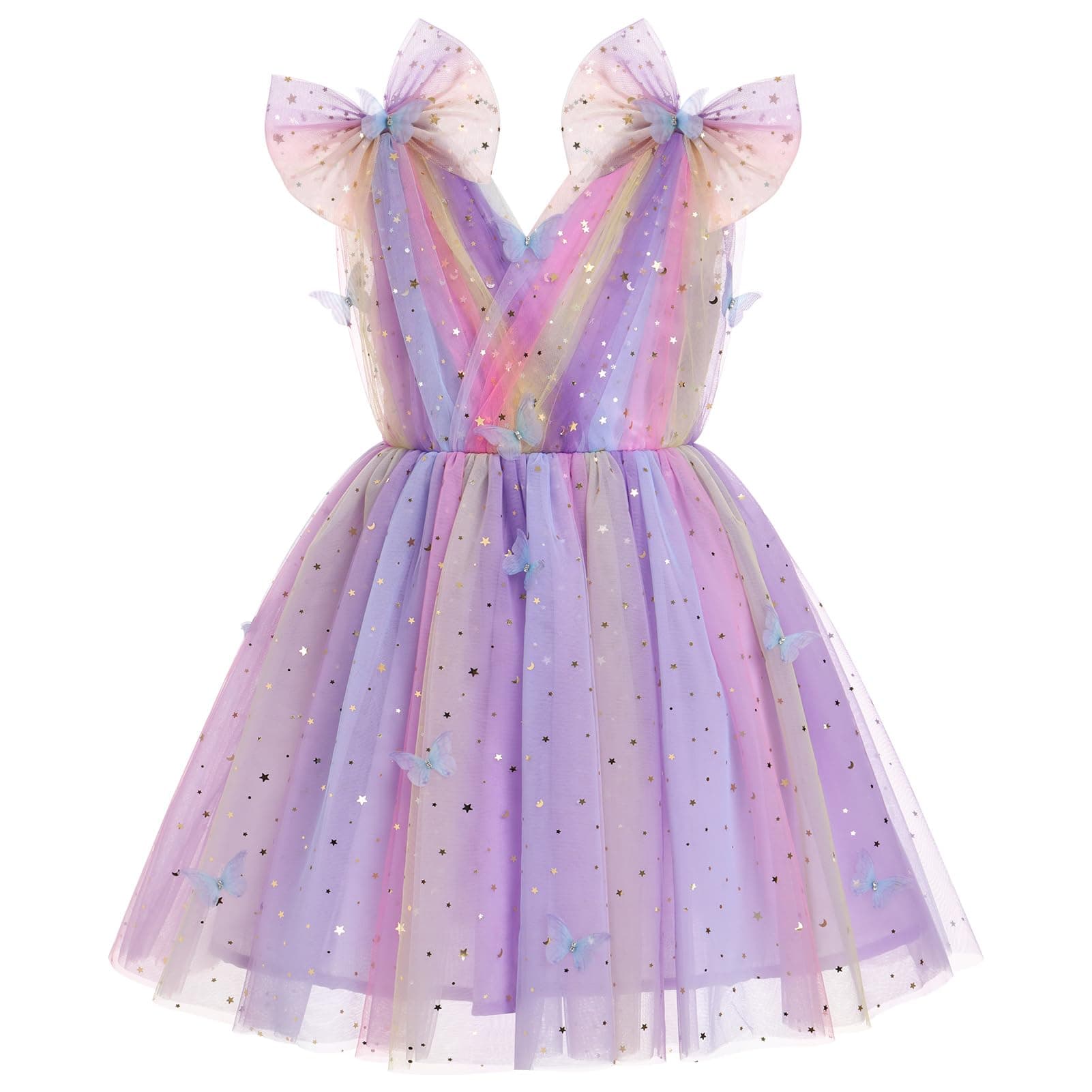 Butterfly Sparkle Sequins Tulle Dress for Toddler Girls 2-10T