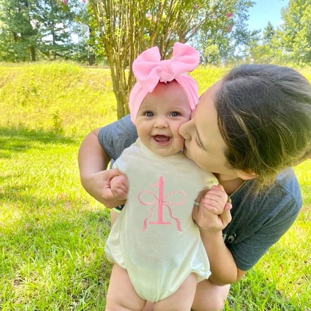 CREAIRY Baby Girl 1st Birthday Bow Bubble Romper Shorts Sleeve Jumpsuit Summer Clothes