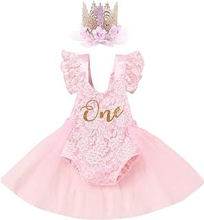 Baby Girl 1st Birthday Outfit Boho One Ruffle Lace Romper Princess Tutu Backless Dress Photoshoot Party Clothes