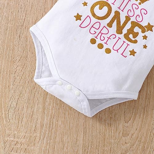 Fifiilyty Baby Girl 1st Birthday Outfit: Printed One-Piece Top + Ballet Skirt + Headband