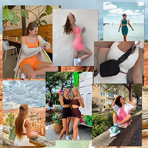 Niyokki Women's Seamless Crop Tops & Leggings Workout Set