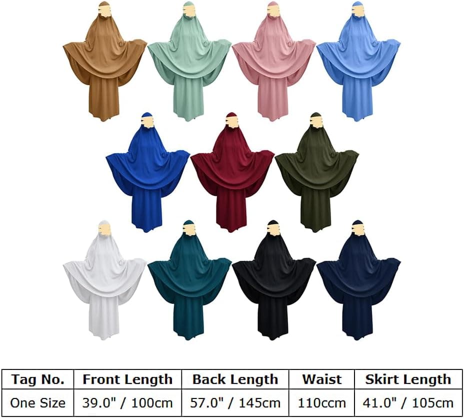 Muslim Ramadan Abaya Prayer Clothes For Women Two Piece Ramadan Hijab Dress and Loose Skirt Set Kaftan Islamic Robe