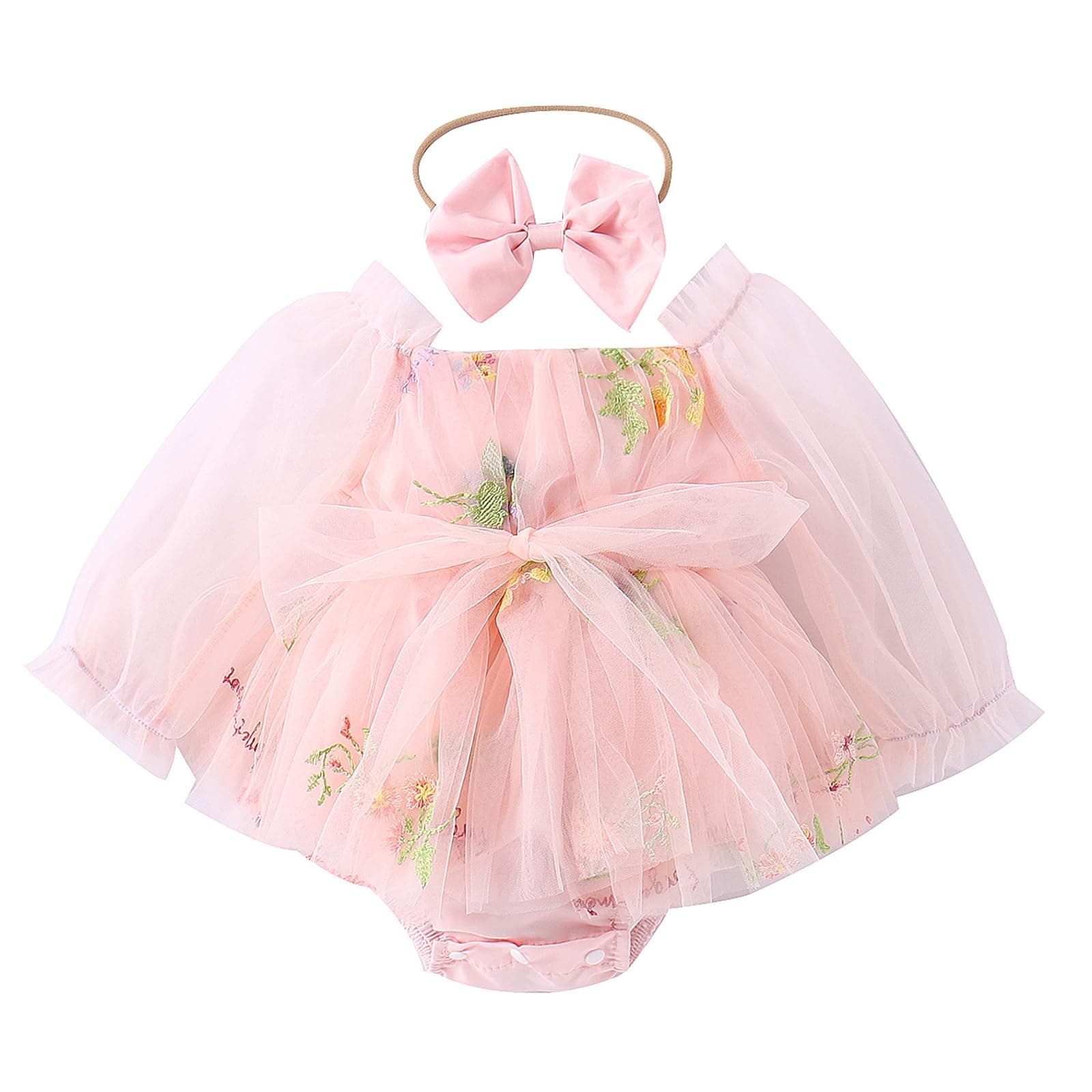 Newborn Baby Girls Butterfly Romper Princess Dress for 1st Birthday Photo Shoot