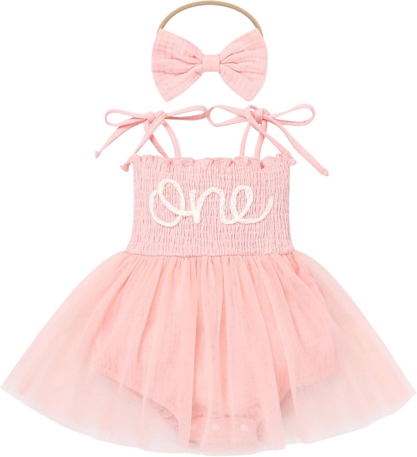 Baby Girl Strawberry One Birthday Outfit Boho Romper Tulle Dress Headband Summer Cake Smash Photo Shoot