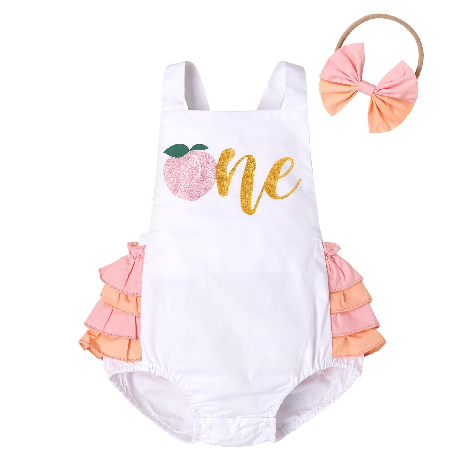 IMEKIS Baby Girl Boho Romper & Headband Summer Outfit