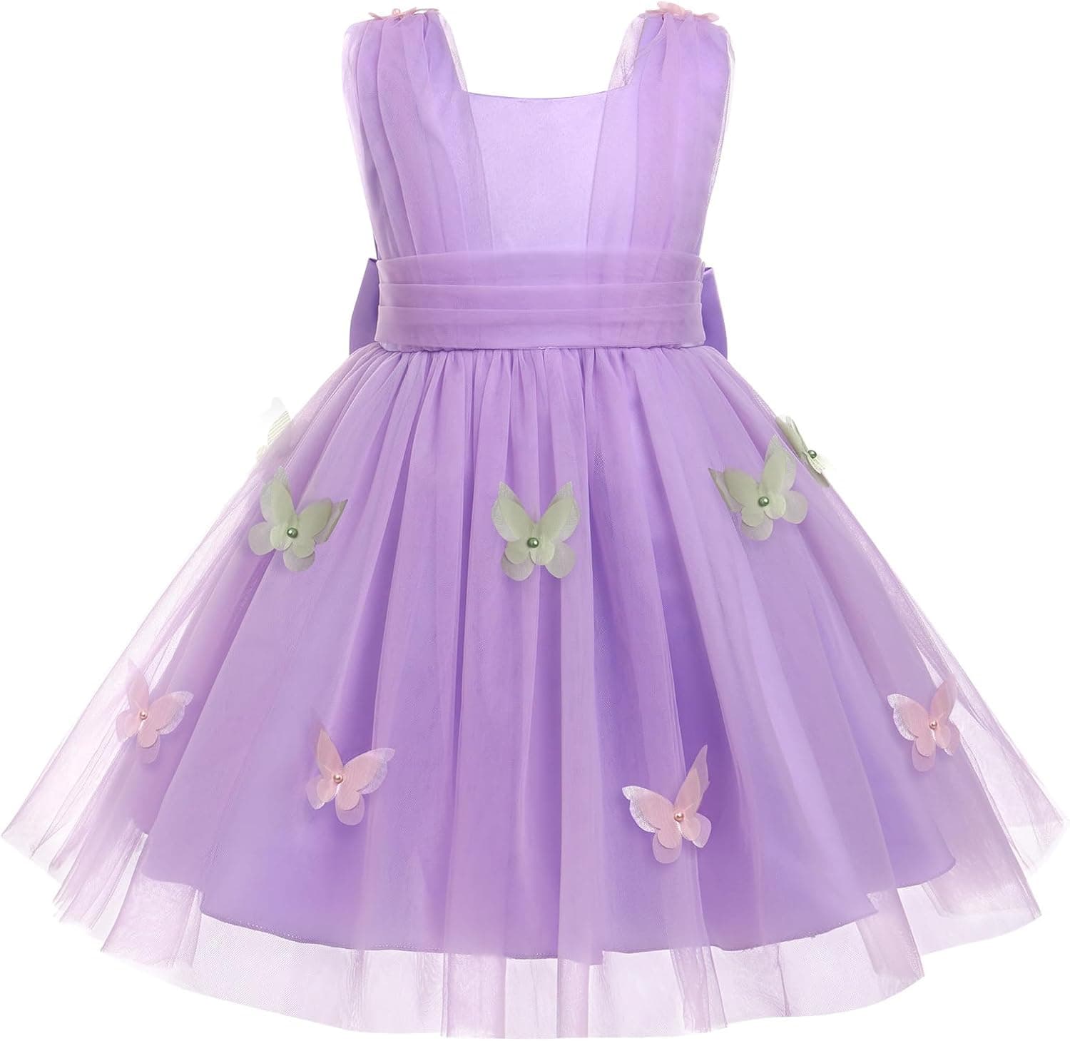 Toddler Baby Girls Butterfly Birthday Dress High Low Tulle Christening Formal Wedding Party Tulle Dresses Photo Shoot