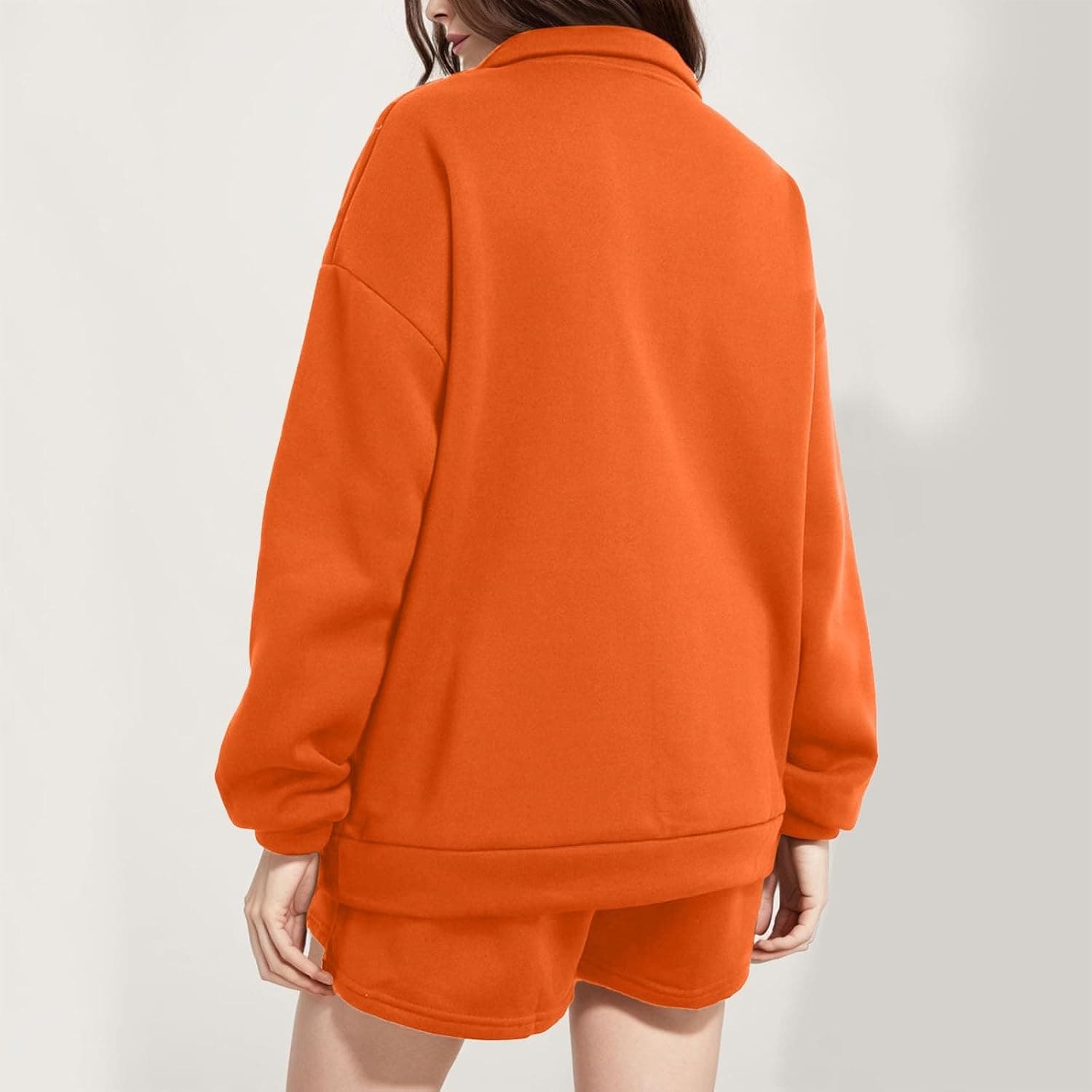 plus Size Swimwear Bikini Women Fashion 2 Piece Outfits Sweatsuit Oversized Half Zip Sweatshirt Short Set Wear
