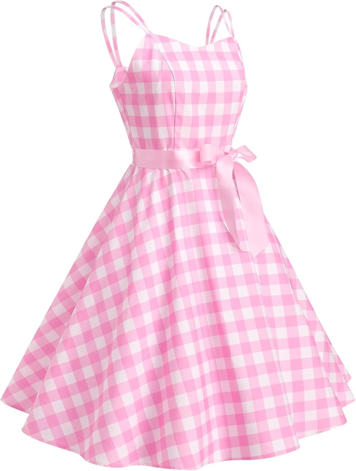 Women Retro 1950s Rockabilly Audrey Hepburn Dress Halter Black Polka Dots Cocktail Party Swing Tea Dress