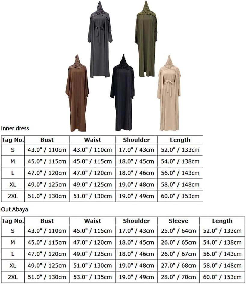Abaya For Women Muslim Long Sleeve Maxi Dress Islamic Turkish Prayer Clothes Modest Open Cardigan Robe with Hijab
